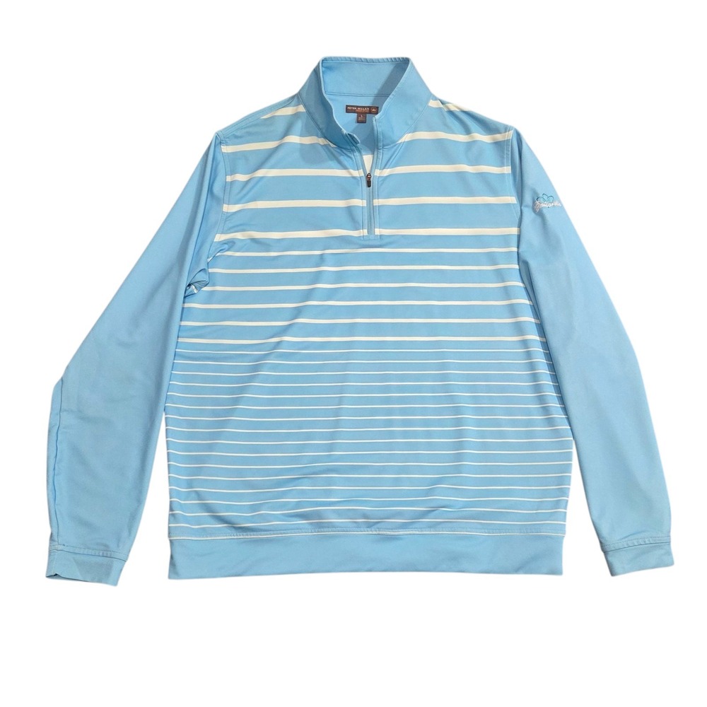 Peter Millar Crown Sport Gallardia Golf Course Oklhoma Striped Pullover Large